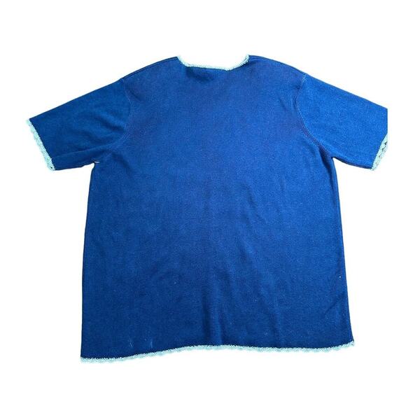 Vintage NWT Capacity Woman Short Sleeve Embroidered Cardigan Sweater Cottagecore - Picture 2 of 10